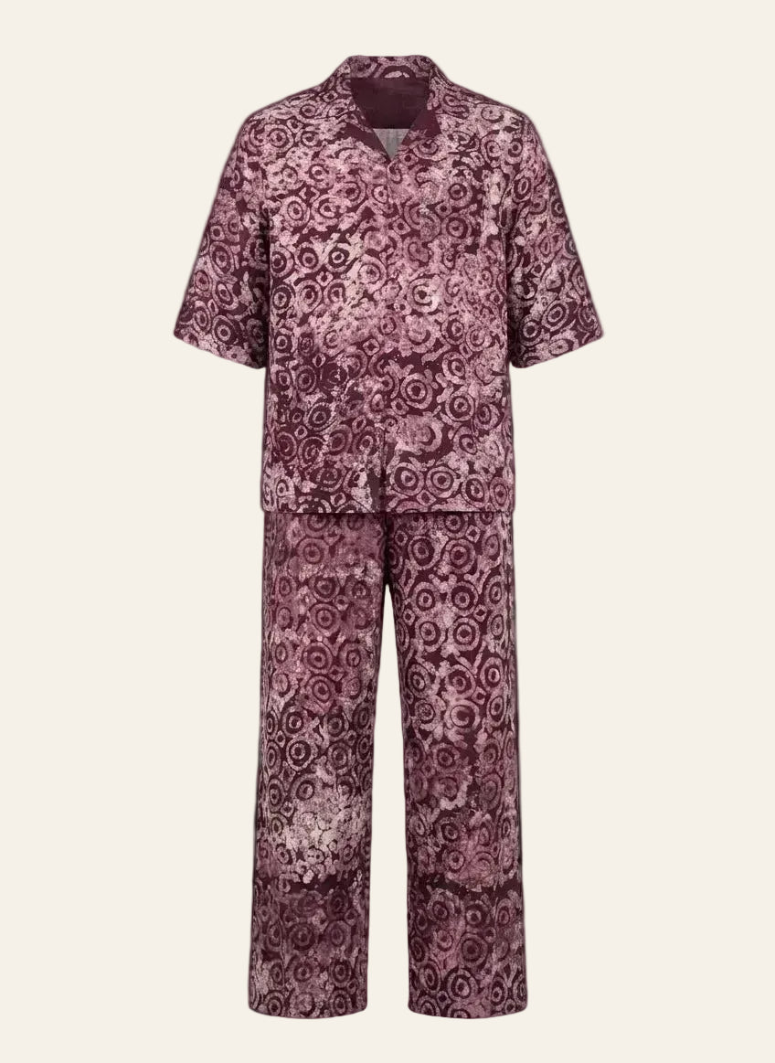 Adire Lounge Set - Burgundy